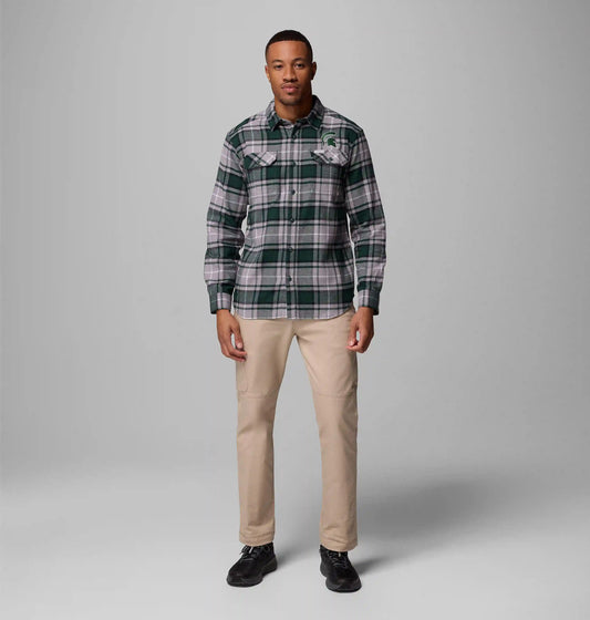 Men's Collegiate Flare Gun Flannel Long Sleeve Shirt - Michigan State
