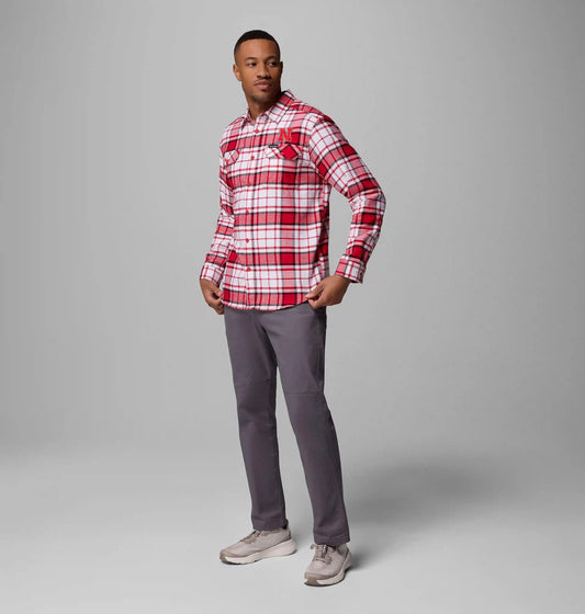 Men's Collegiate Flare Gun Flannel Long Sleeve Shirt - Nebraska