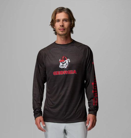 Men's Collegiate PFG Terminal Tackle Heather Long Sleeve Shirt - Georgia