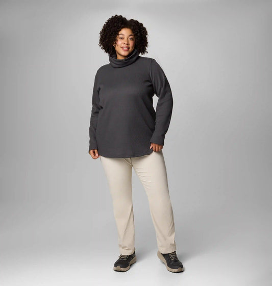 Women's Holly Hideaway Waffle Cowl Neck Pullover - Plus Size