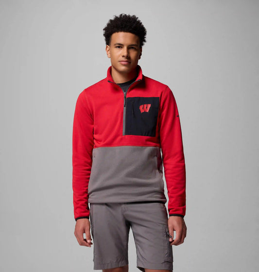 Men's Collegiate Columbia Hike Half Zip Jacket - Wisconsin