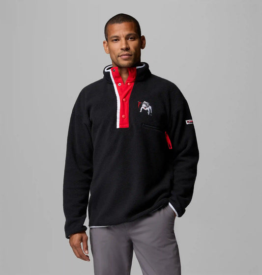 Men's Collegiate Helvetia Half Snap Fleece - Georgia